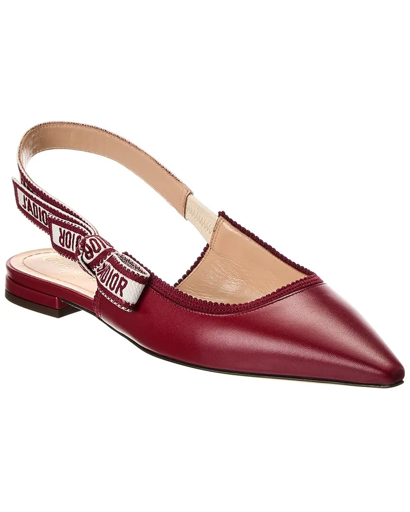 Dior J'Adior Leather Slingback Flat Red