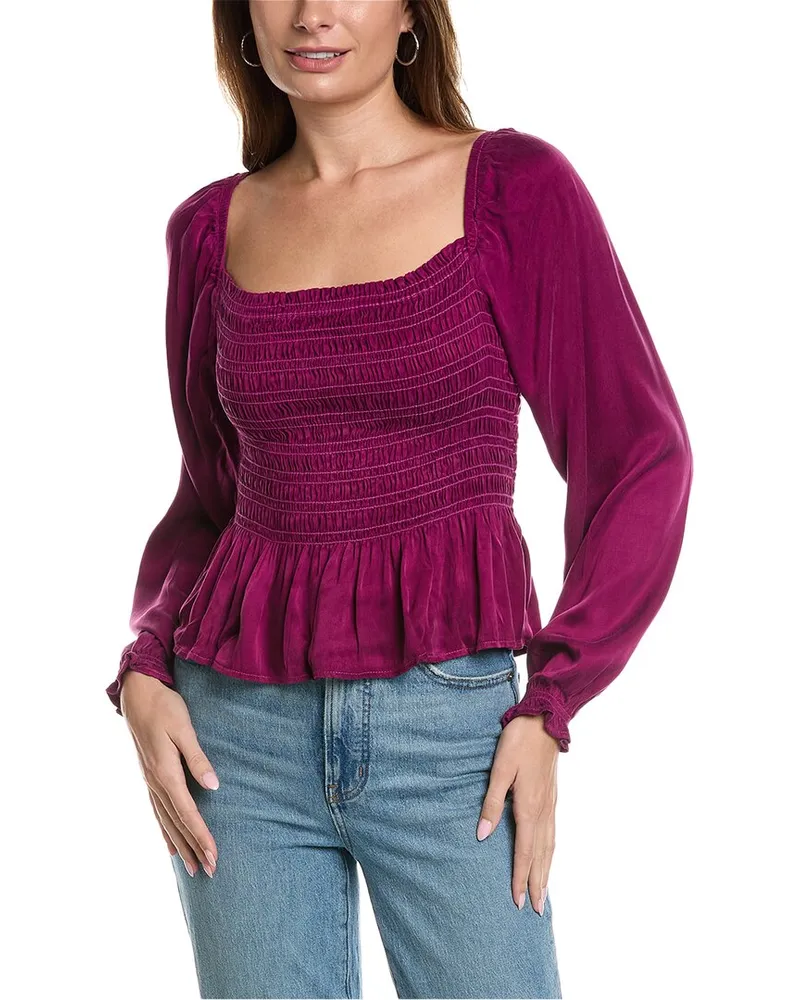 Bella Dahl Smocked Top Red
