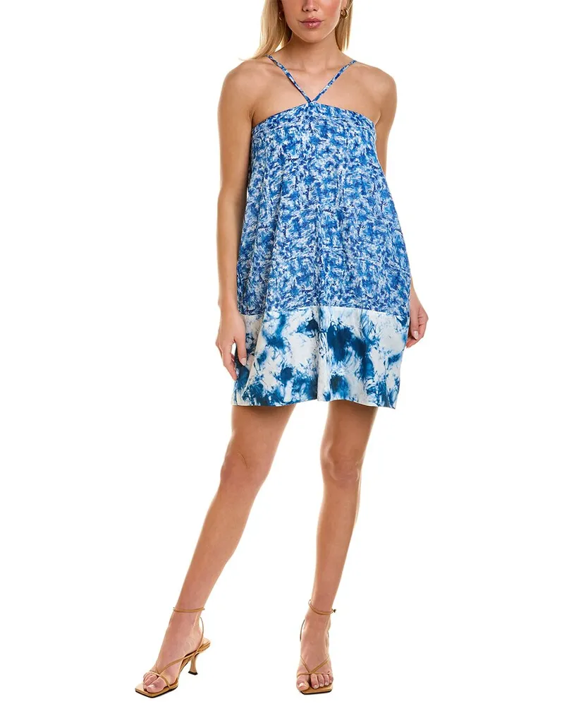 AMUR Aminah Halter Mini Dress Blue