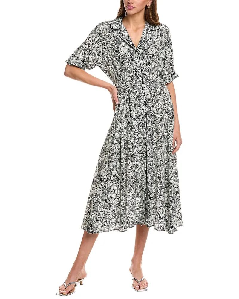 Officine Generale Officine Generale Benedicte Silk Midi Dress White