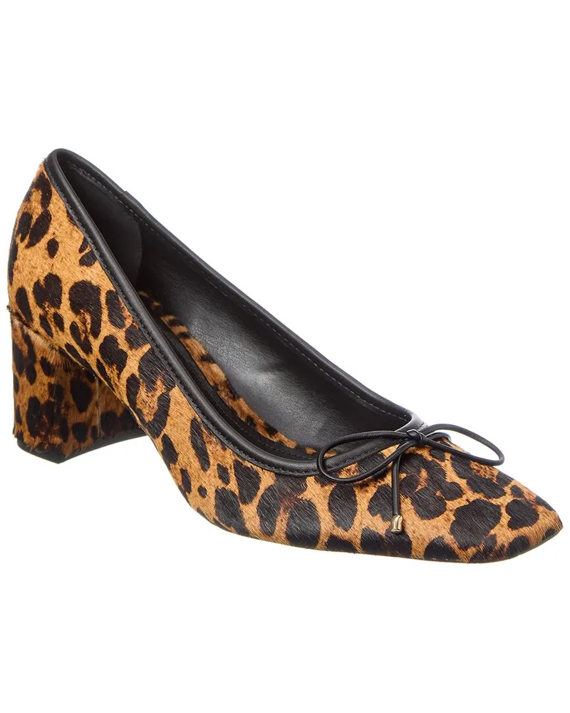 Schutz Arissa Block Leather Pump Brown