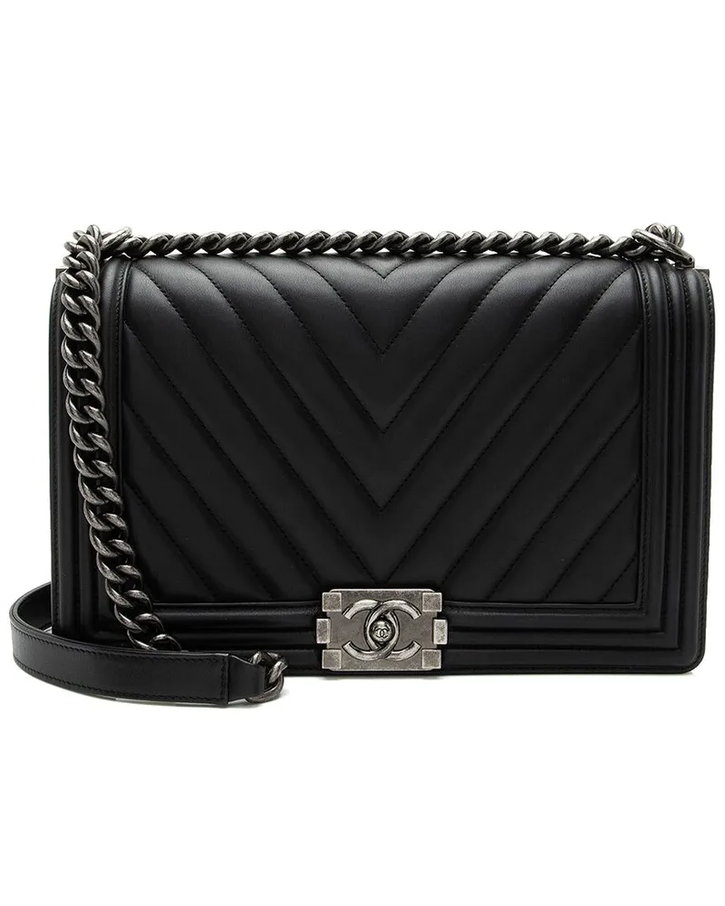 Chanel Black Lambskin New Medium Boy Bag (Authentic Pre-Loved Nocolor