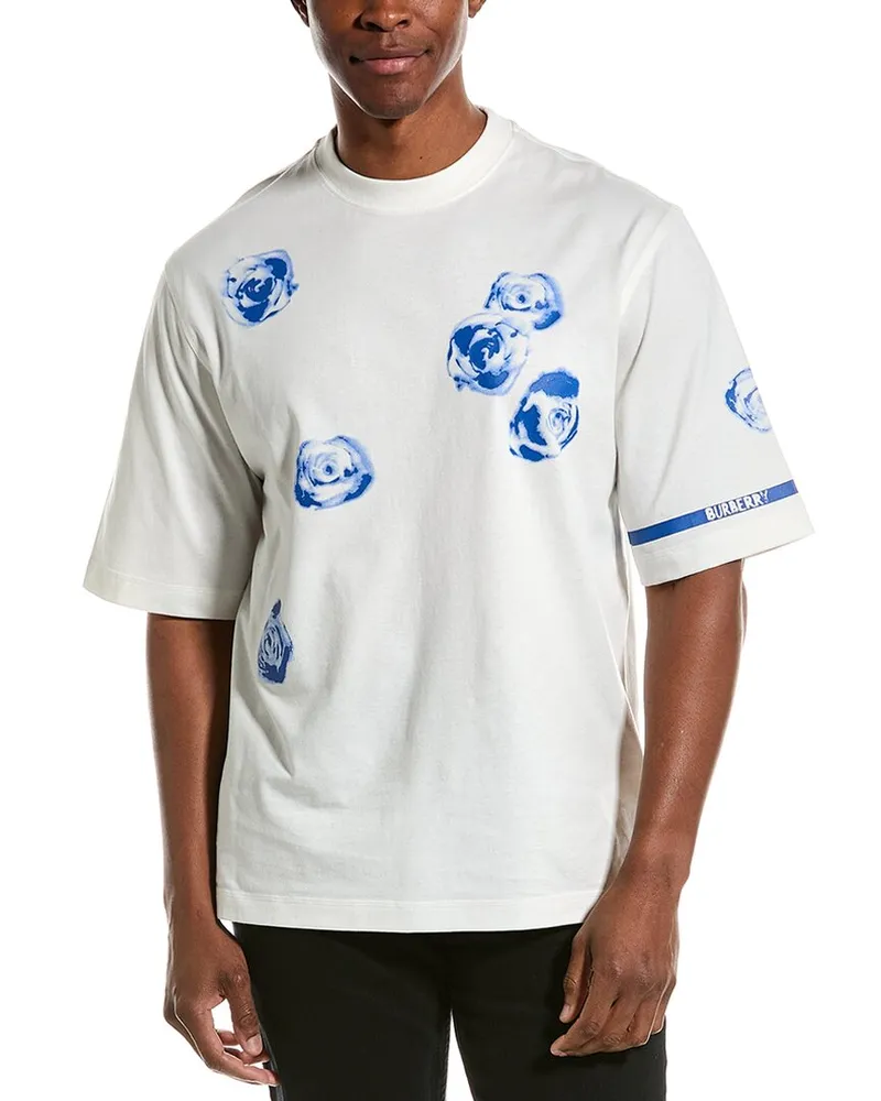 Burberry Rose Print T-Shirt White