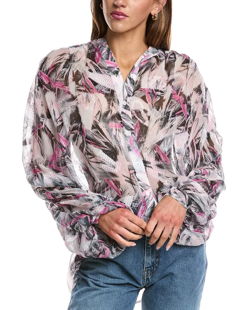 IRO Paulhi Silk-Blend Top Grey