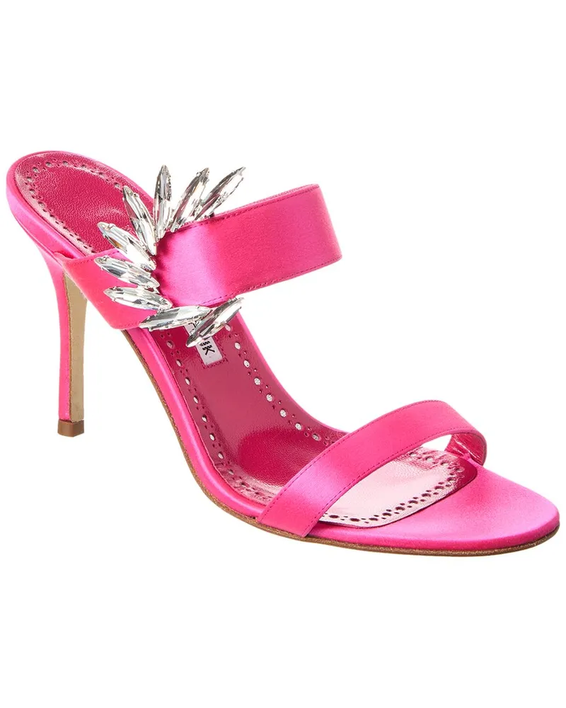 Manolo Blahnik Chivela 90 Satin Sandal Nocolor