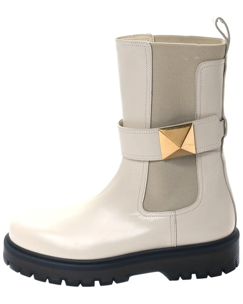 Valentino Garavani Calfskin Leather One Stud Beatle 45mm Boot (Authentic Pre-Loved Nocolor