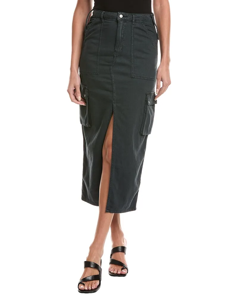 Chaser Cargo Twill Linen-Blend Maxi Skirt Black