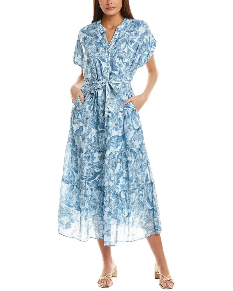 Vince Camuto Short Sleeve Tiered Shirt Dress Nocolor