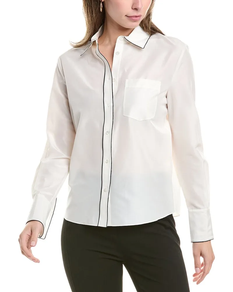 ST. JOHN Silk-Blend Blouse White