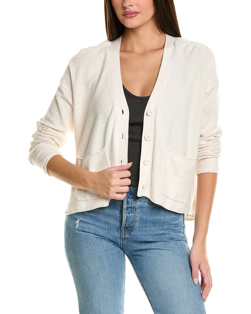 Splendid Michelle Silk-Blend Cardigan Beige
