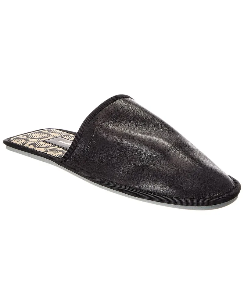 Ferragamo Anchelo Leather Slipper Black