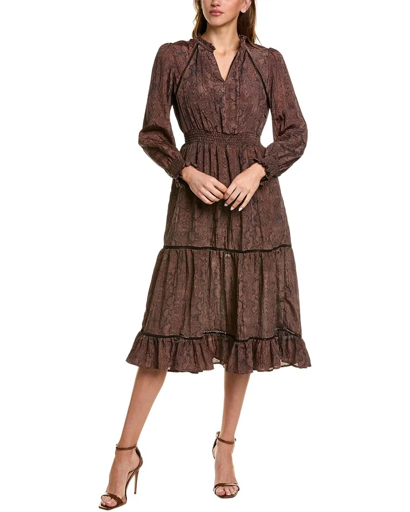 Sam Edelman Maya Tiered Midi Dress Brown