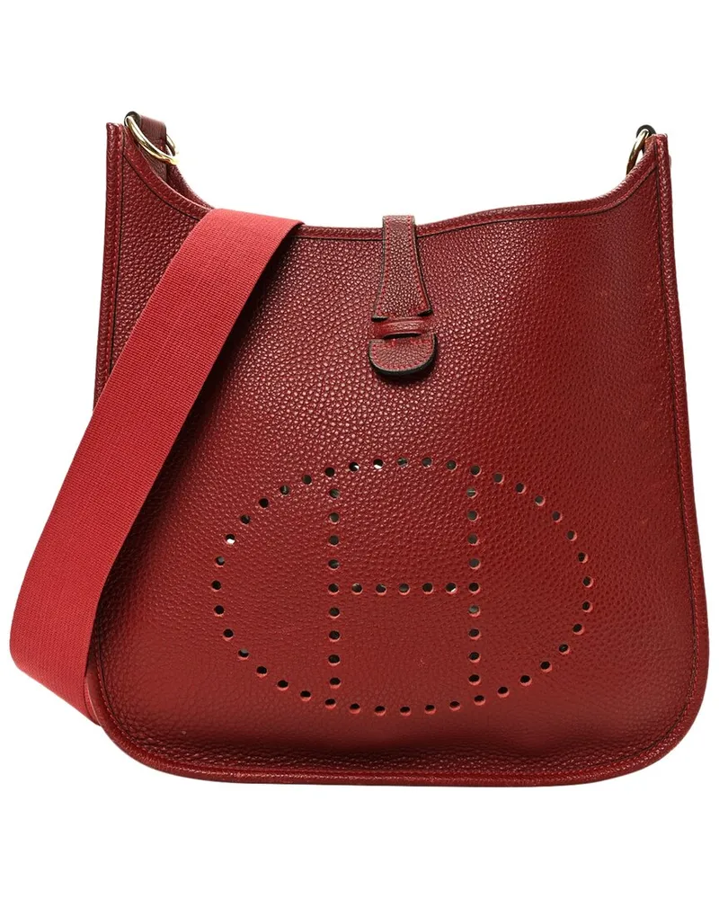 Hermès Rouge H Togo Leather Evelyne PM (Authentic Pre-Loved Nocolor