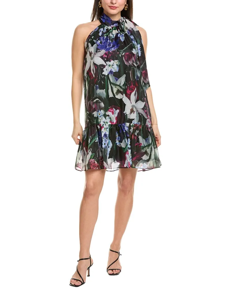 Anne Klein Tiered Bow Mini Dress Black