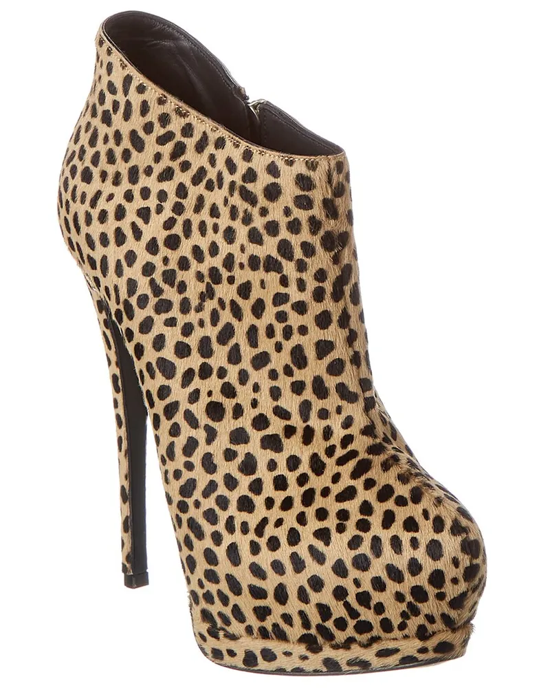 Giuseppe Zanotti Eva 105 Haircalf Bootie Brown