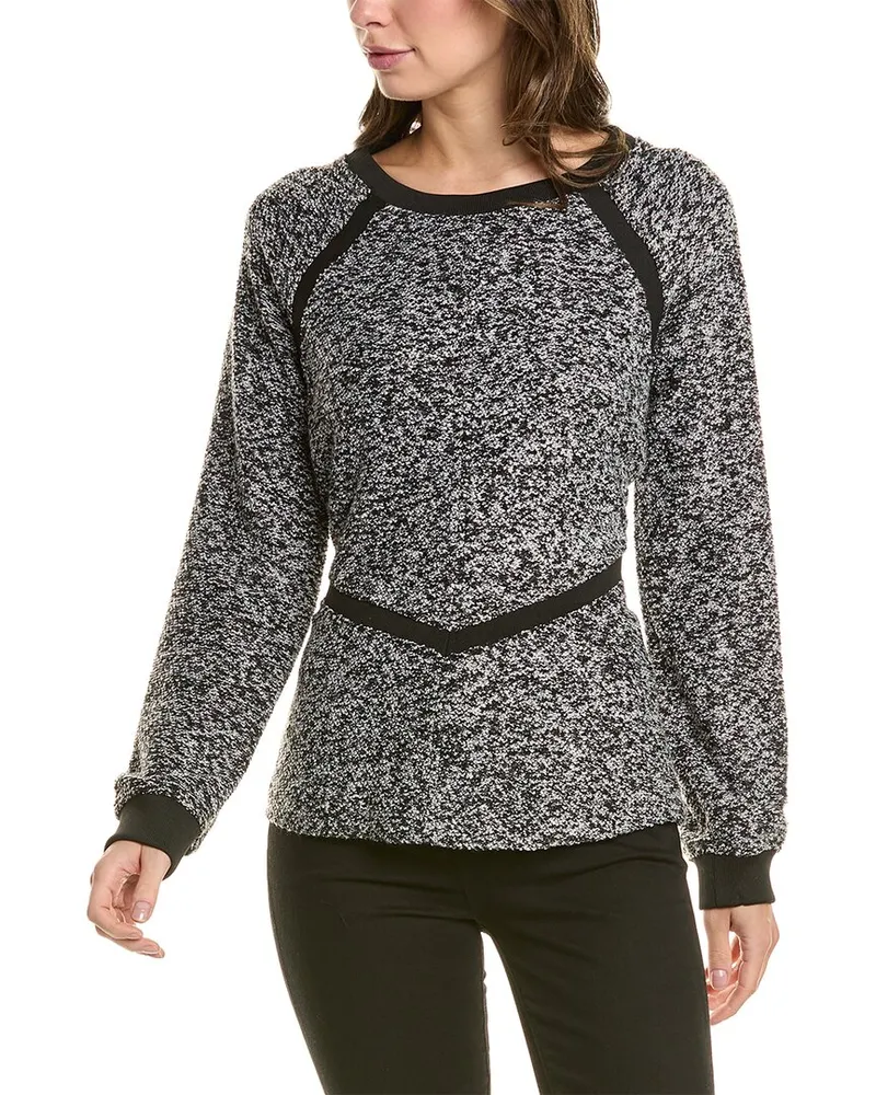 DKNY Ribbed Inset Pullover Black