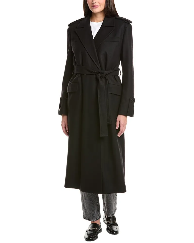 AllSaints Augusta Wool & Cashmere-Blend Coat Black