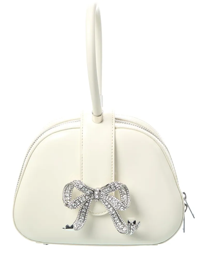 Self-Portrait Self-Portrait Leather Top Handle Mini Bag White