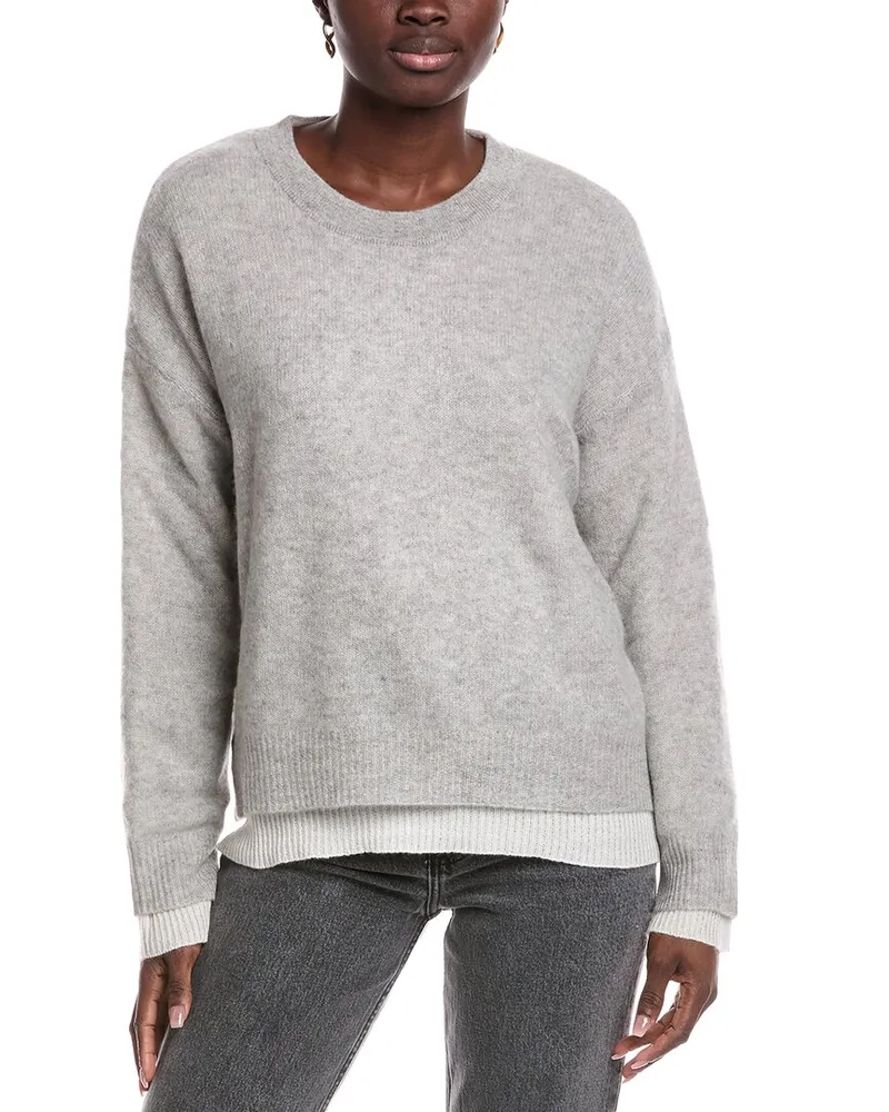 NAADAM Featherweight Layered Reversible Cashmere Sweater Grey