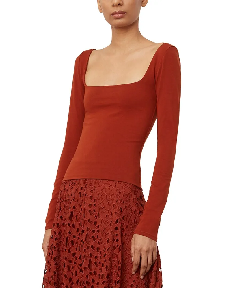 Vince Square Neck Top Brown