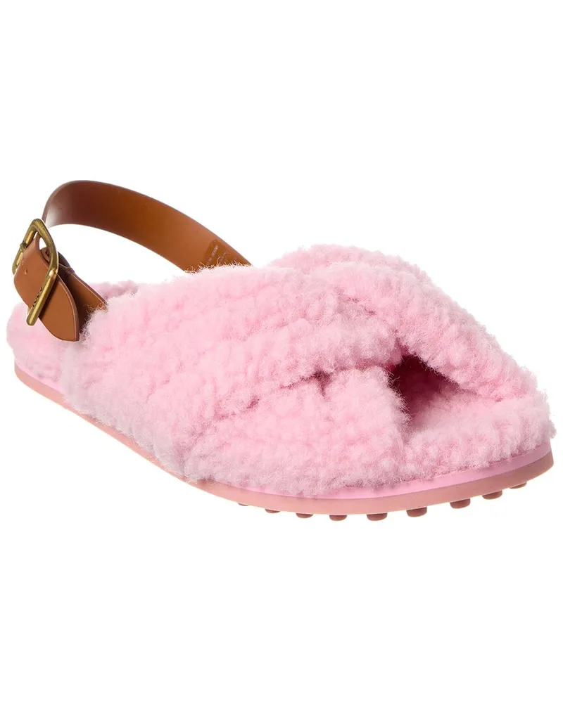 TOD'S TOD’s Shearling & Leather Sandal Pink