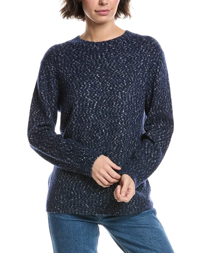 Vince Textured Alpaca, Wool & Silk-Blend Tunic Blue