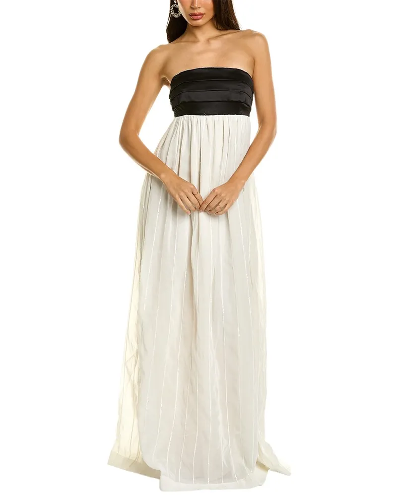 Brunello Cucinelli Strapless Silk-Blend Maxi Dress Nocolor