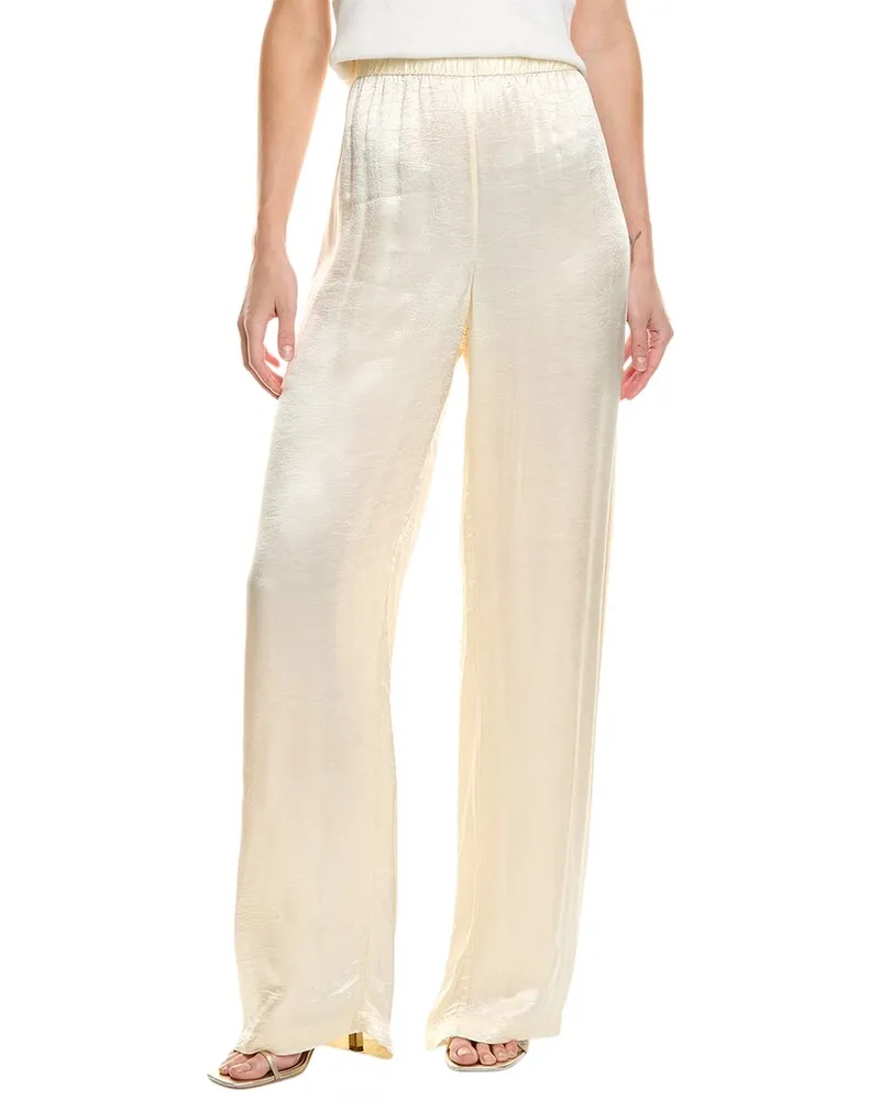 Enza Costa Textured Satin Pant White