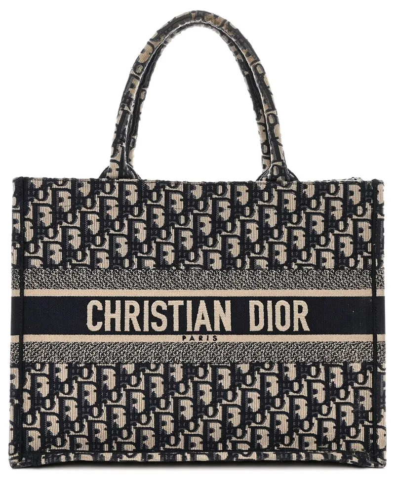 Dior Blue Oblique Canvas Oblique Medium Book Tote (Authentic Pre-Loved Nocolor