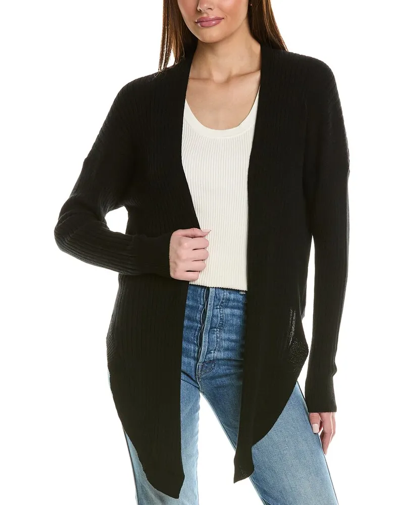 Autumn Cashmere Rib Cashmere Cardigan Black