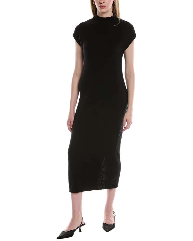 philosophy Funnel Neck Cashmere Midi Sweaterdress Black