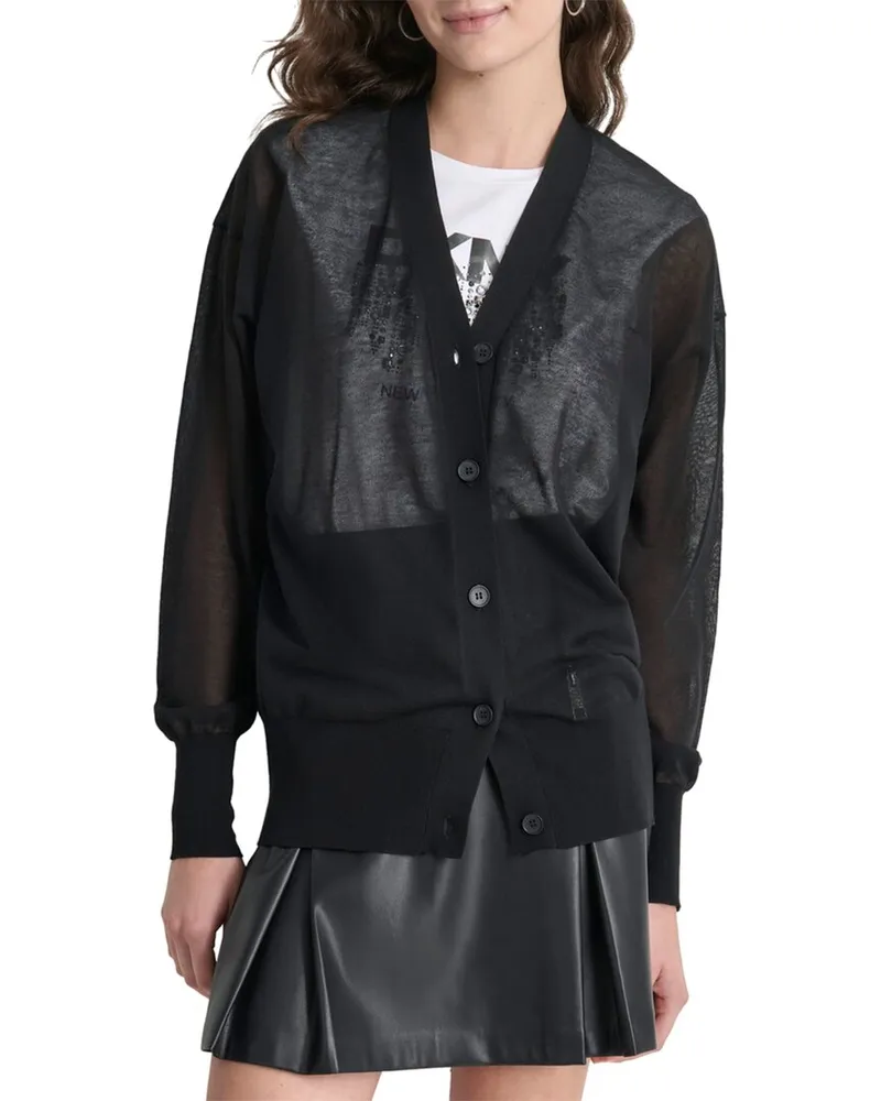DKNY Sheer Cardigan Black