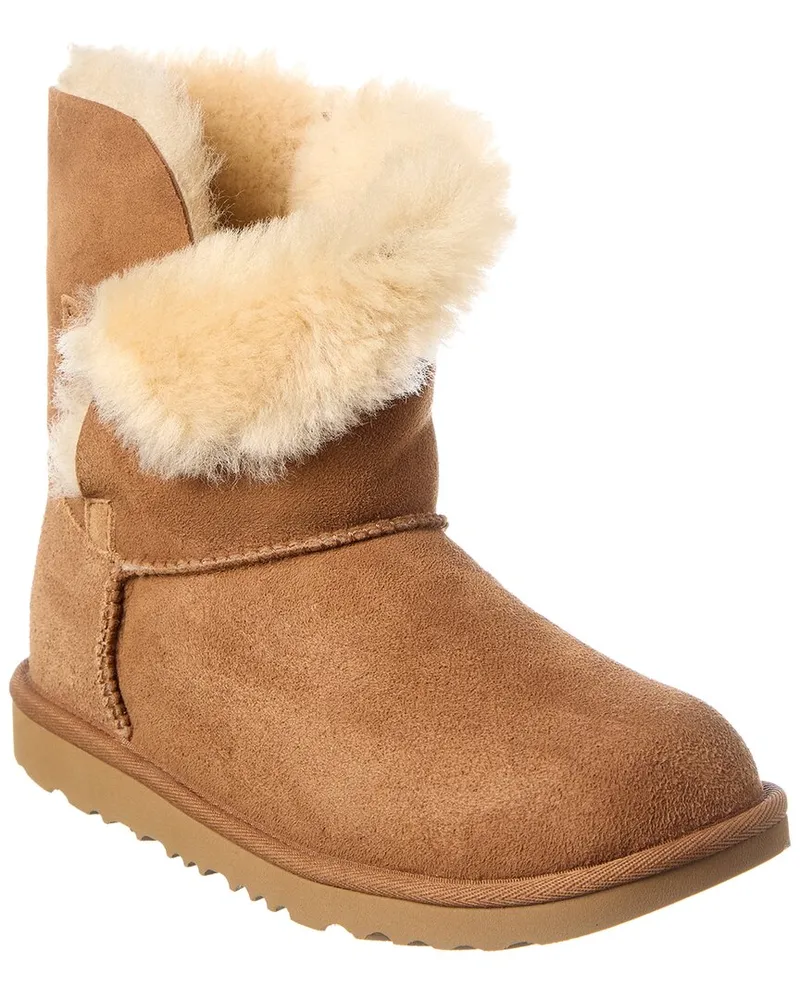 UGG Kids Bailey Button II Suede Boot Brown