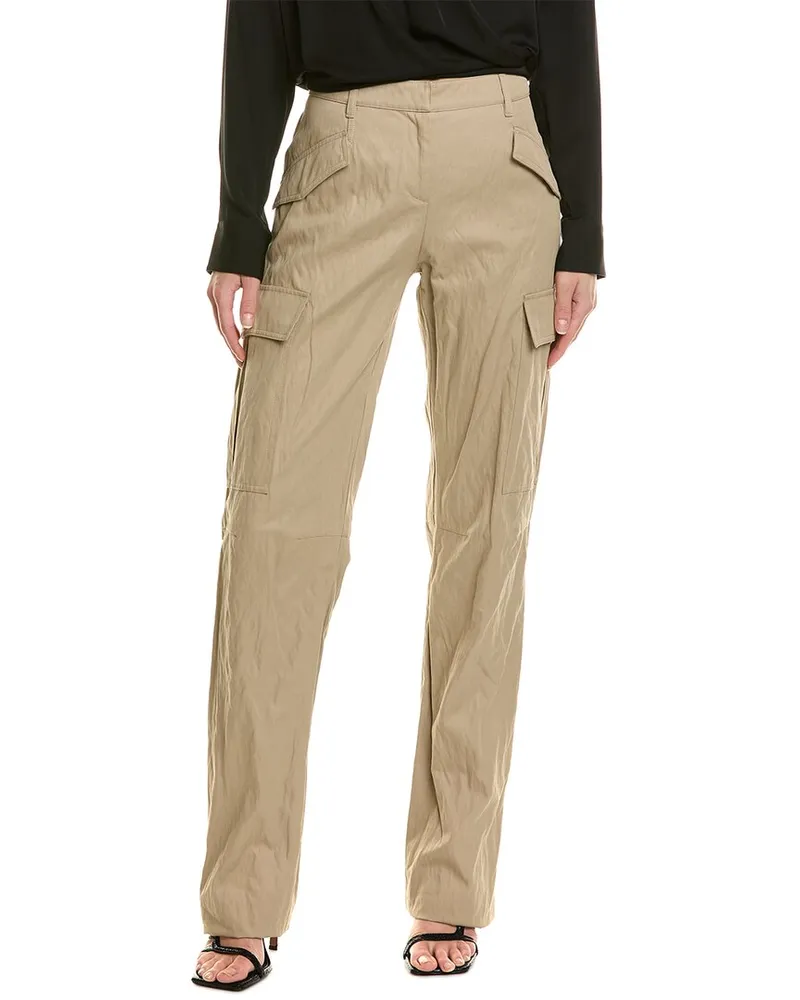 Michael Kors Cargo Silk-Blend Trouser Tan