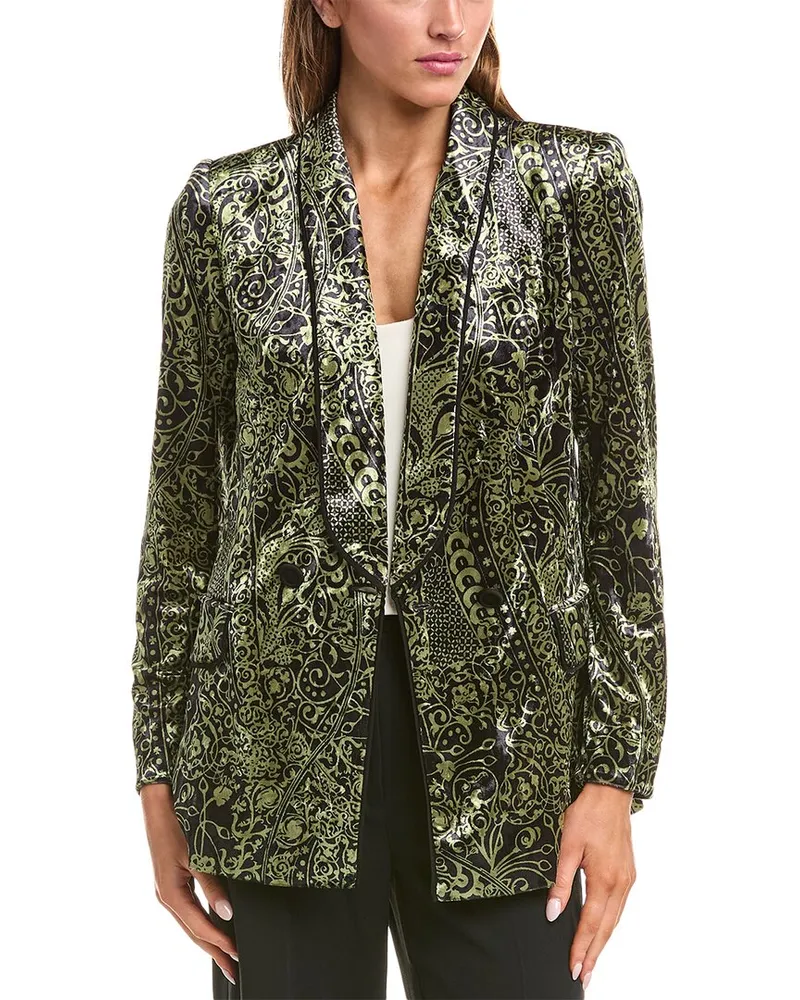 Diane von Furstenberg Chiana Velvet Blazer Green