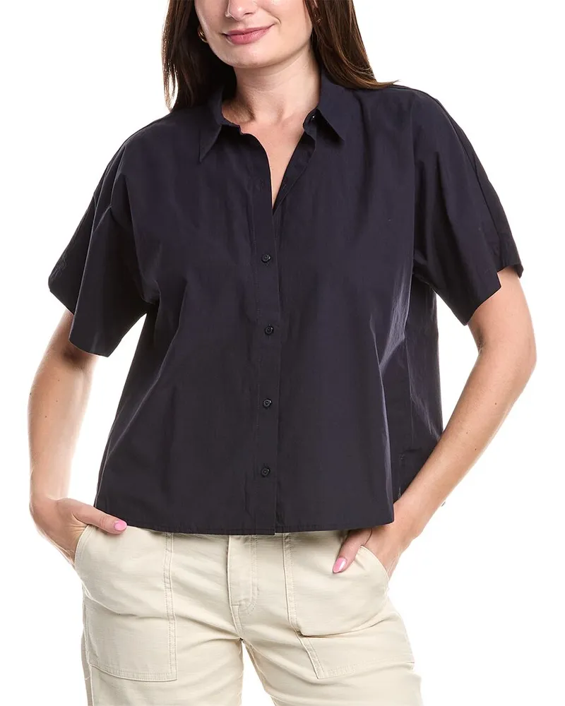 Eileen Fisher Short Dolman Sleeve Shirt Blue
