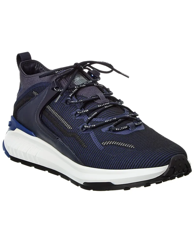 TOD'S TOD’s No_Code Knit & Leather Sneaker Blue