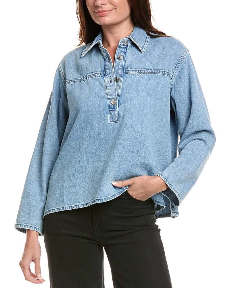 Rag & Bone Emily Popover Shirt Blue