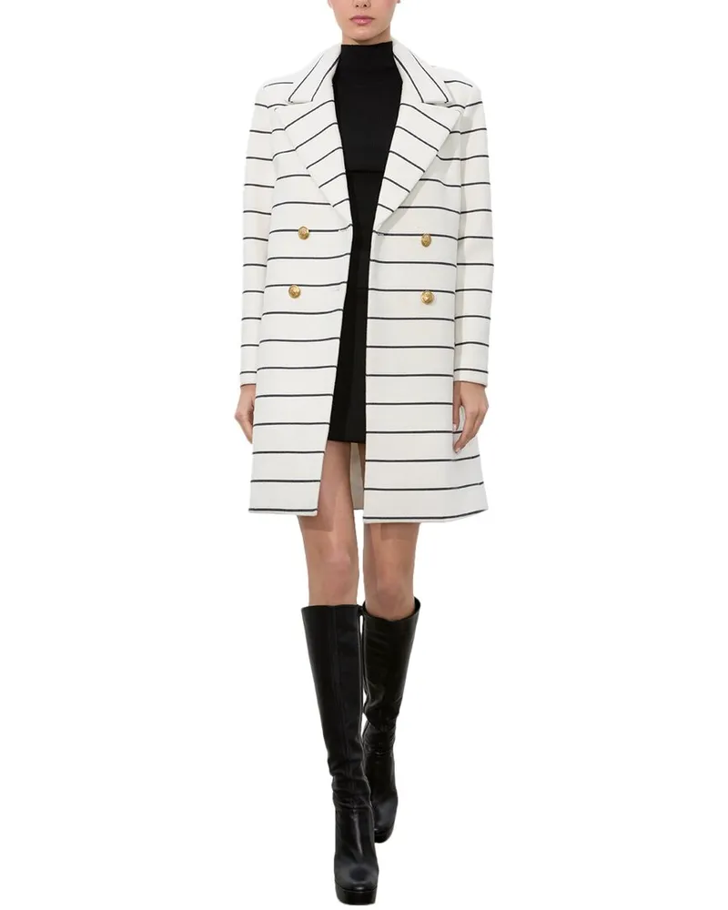 Alice + Olivia Moore Wool-Blend Peacoat White