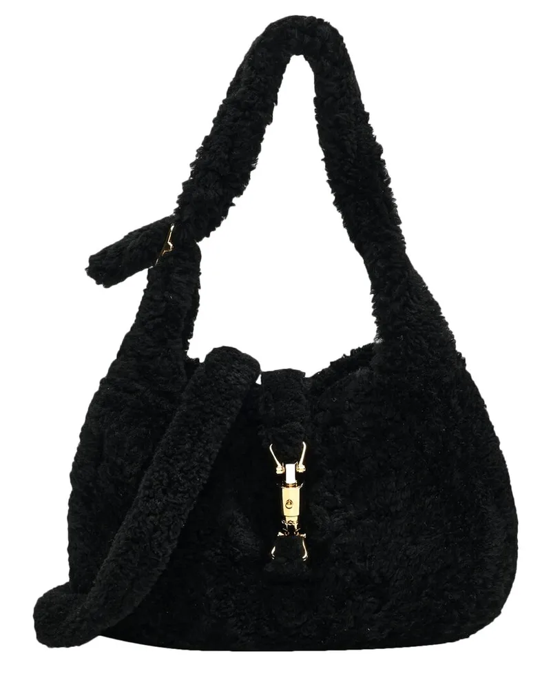 Gucci Black Shearling Small Jackie 1961 Shoulder Bag (Authentic Pre-Loved Nocolor