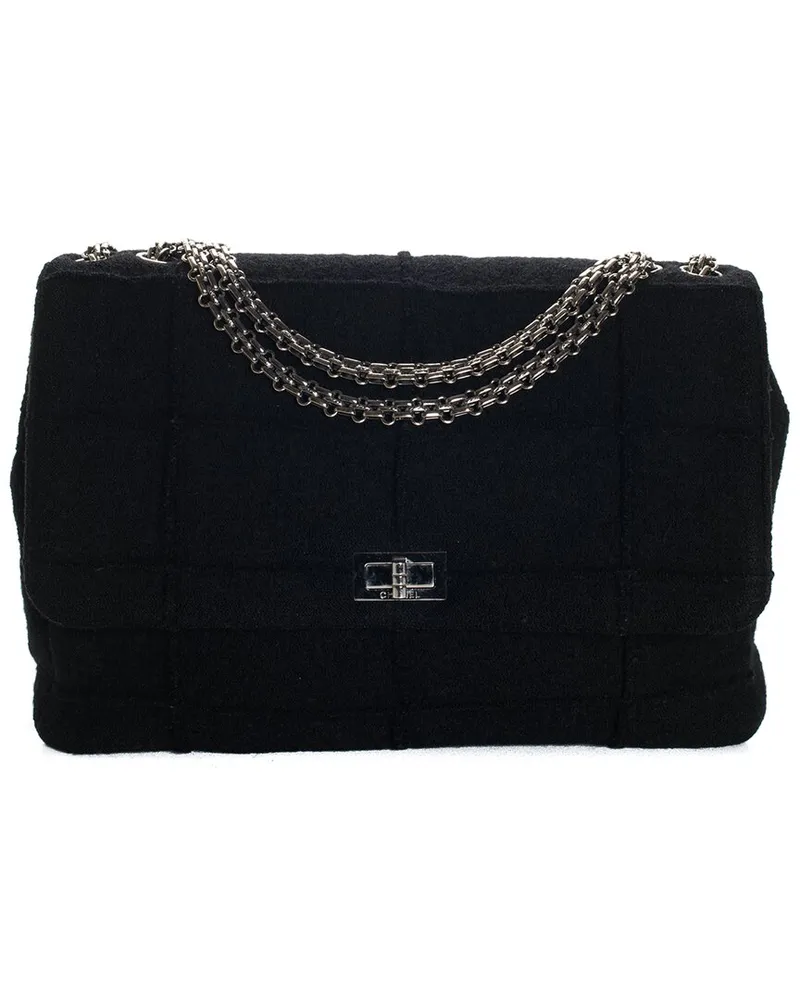 Chanel Limited Edition Black Wool Jumbo ReIssue 2.55 Flap Bag (Authentic Pre-Loved Nocolor