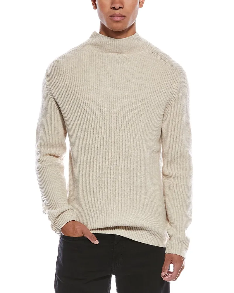 Theory Nardo Wool & Cashmere-Blend Mock Neck Sweater Brown