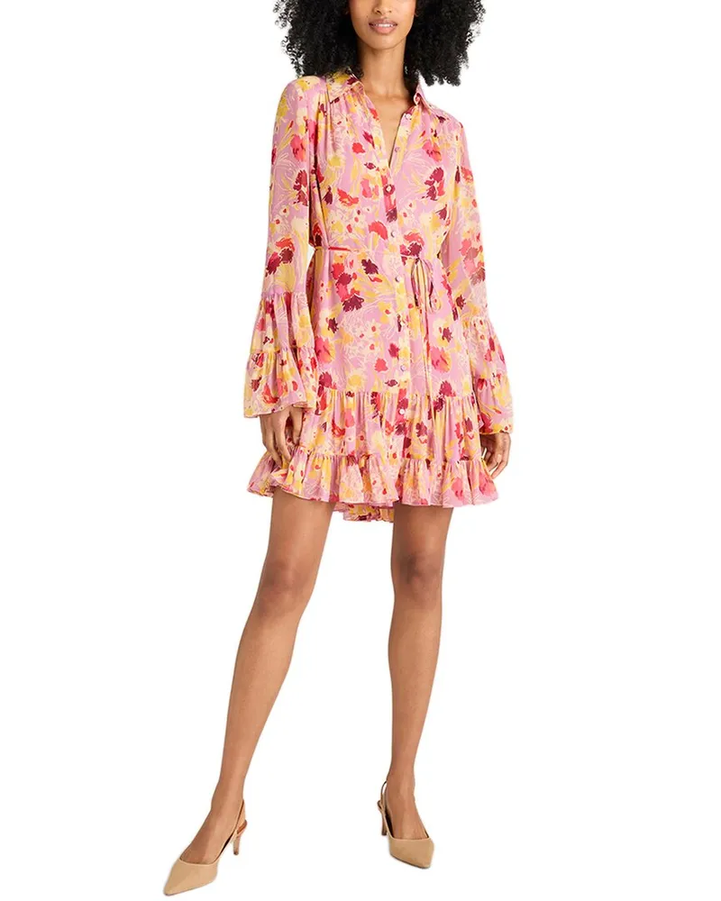 Cinq à Sept Tossed Floral Lyla Dress Pink