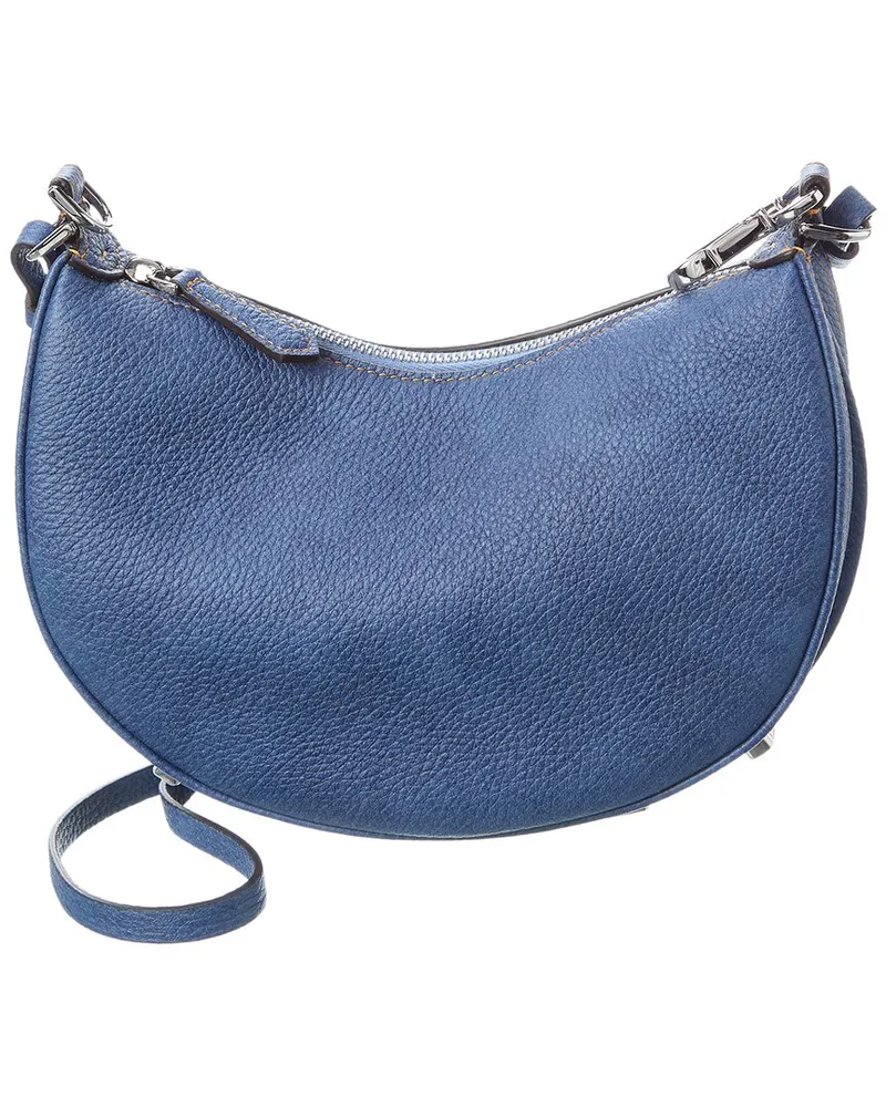 Fendi Fendigraphy Mini Leather Hobo Bag Blue