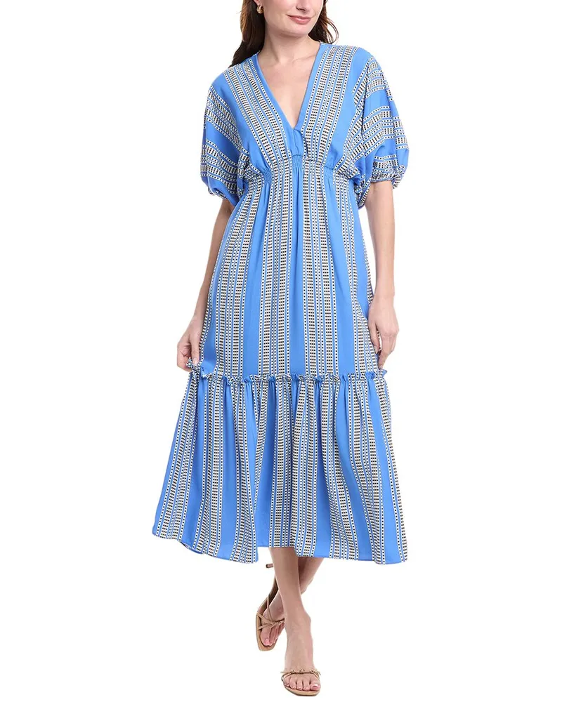 taylor Dolman Sleeve Midi Dress Blue