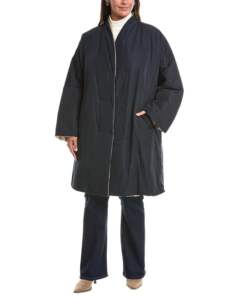 Marina Rinaldi Plus Rugiada Quilted Coat Nocolor