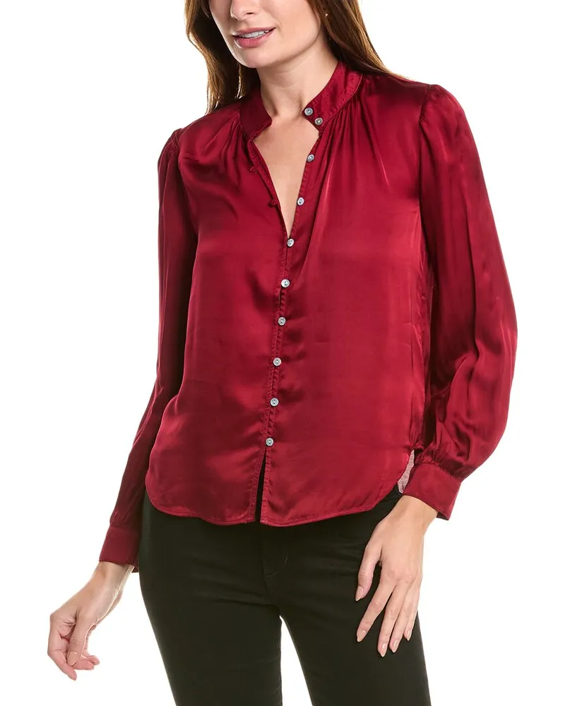 Bella Dahl Shirred Button Up Blouse Nocolor