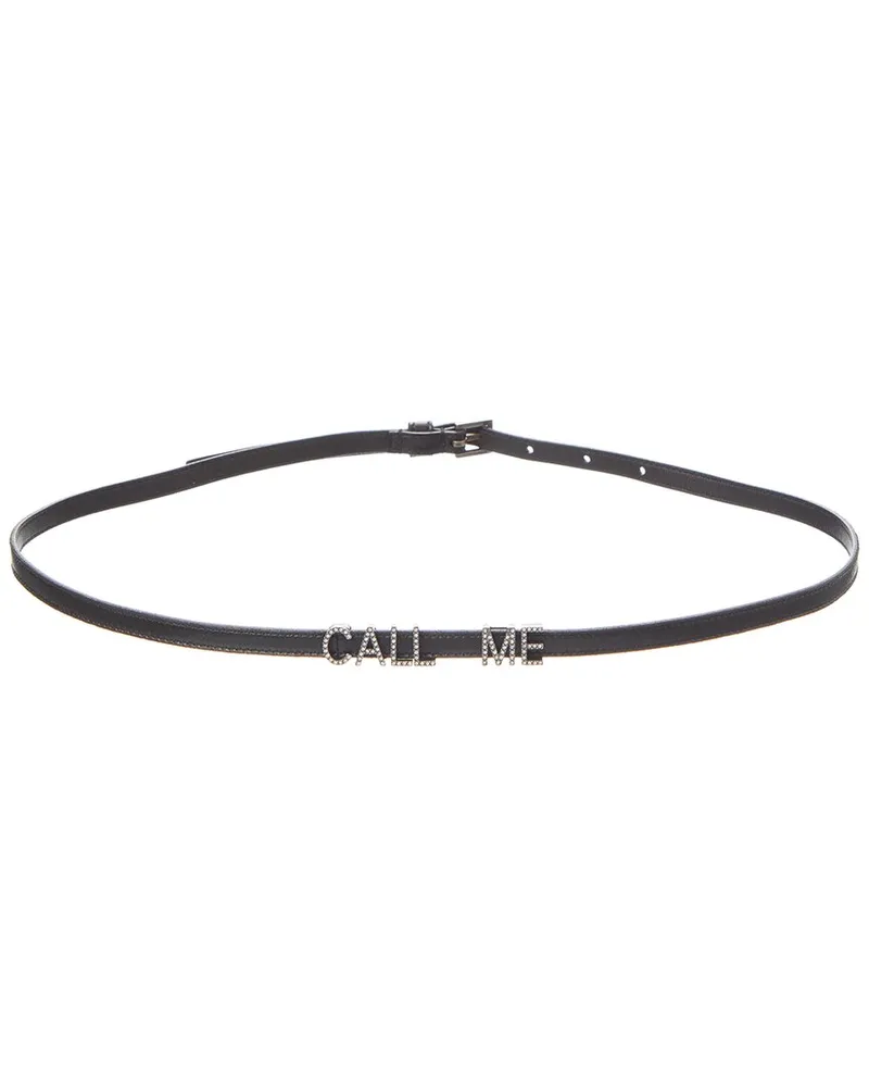 Saint Laurent Call Me Leather Belt Black