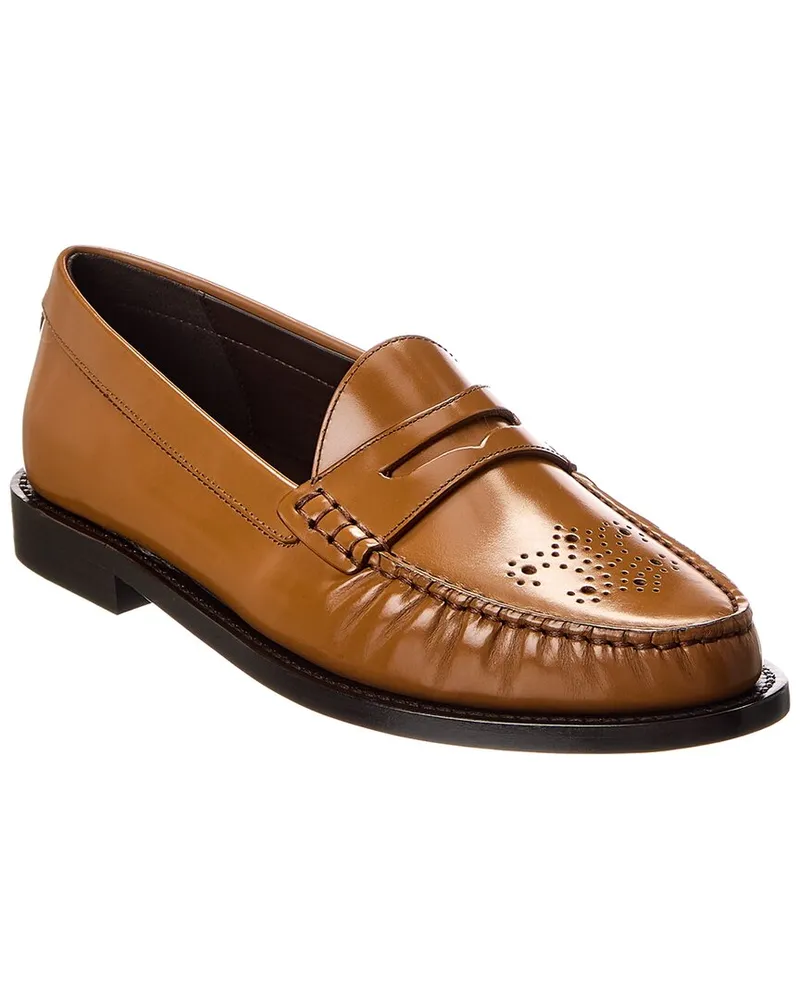 Celine Vivienne Leather Loafer Brown