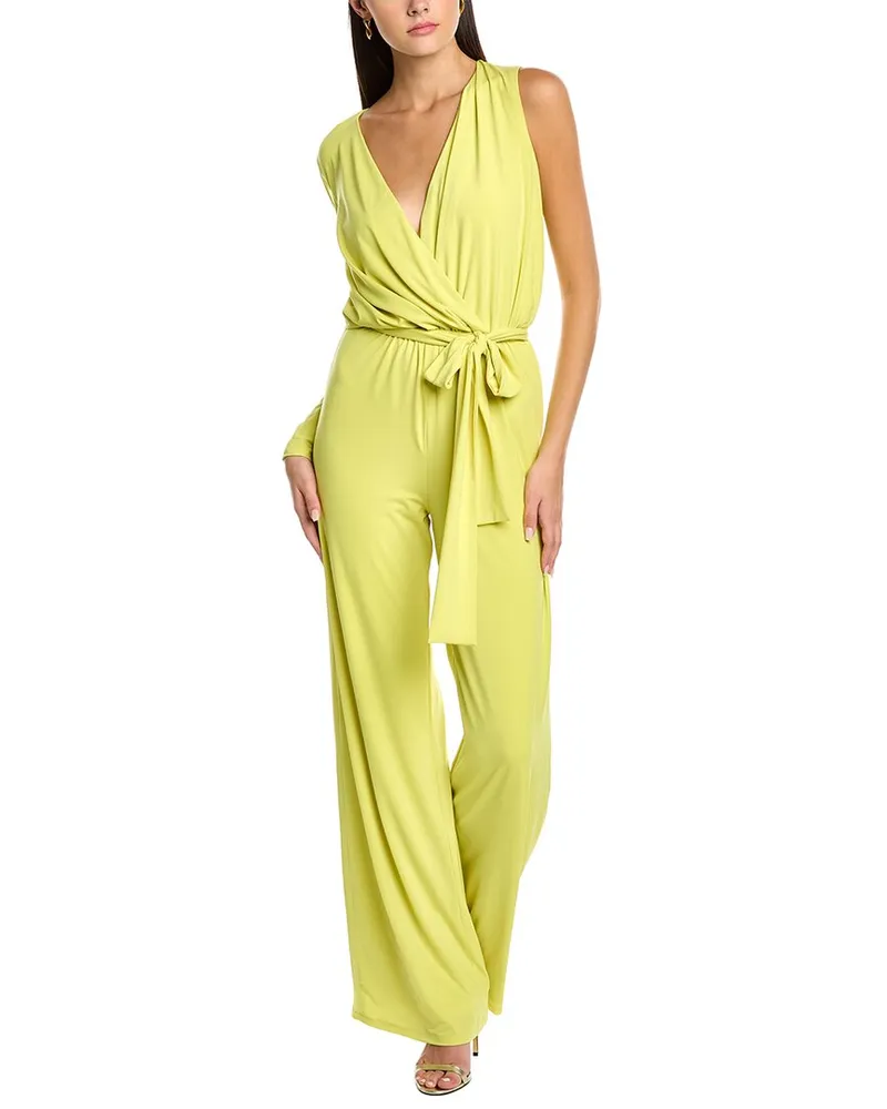 Halston Felix Jersey Jumpsuit Yellow